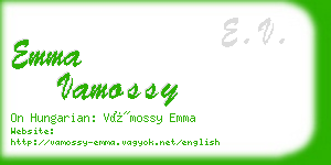 emma vamossy business card